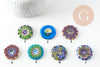 Pendente ciambella millefiori murano multicolore 29-39mm x1 (G1451)