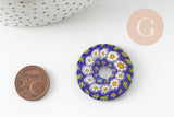Anhänger Donut Millefiori Murano mehrfarbig 29-39mm, x1 (G1451)