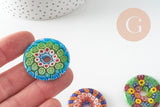 Anhänger Donut Millefiori Murano mehrfarbig 29-39mm, x1 (G1451)