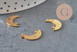 Mondanhänger aus vergoldetem rostfreiem Stahl mit Stern, 17,5 mm, hypoallergenes Schmuckstück aus Stahl ohne Nickelfreisetzung, x1 G6155
