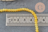 Perle abacus jade naturel teinté jaune facetté 4x2mm, x1 fil 36cm (G1710)-Perles-Gingerlily Perles