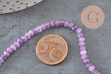 Perle Rondelle Jade violett, natürlich, Jade, Stein, facettierte Perle, Jade, 5x3mm, Faden 35cm, x1 (G1704)