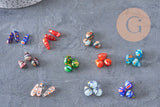 Perle a goccia vetro millefiori 10-17mm, perla in vetro artigianale per creazione gioielli, x5 (G1943)