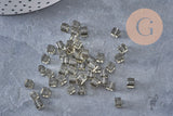 Perlas cuadradas de vidrio gris de 4 mm, x50 (G2195)