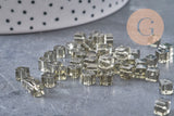 Perlas cuadradas de vidrio gris de 4 mm, x50 (G2195)