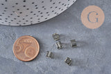 Perlas cuadradas de vidrio gris de 4 mm, x50 (G2195)