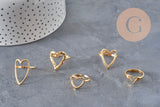 FOTO 5 VARIACIONES A REALIZAR Anillo de corazón de acero inoxidable 304 dorado IP Talla 57, x1 VÁLIDO
