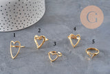 FOTO 5 VARIACIONES A REALIZAR Anillo de corazón de acero inoxidable 304 dorado IP Talla 57, x1 VÁLIDO