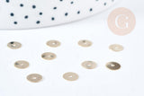 Rondelles acier doré inoxydable 6mm,perles intercalaires disque pour création bijoux acier,x 20 G8732