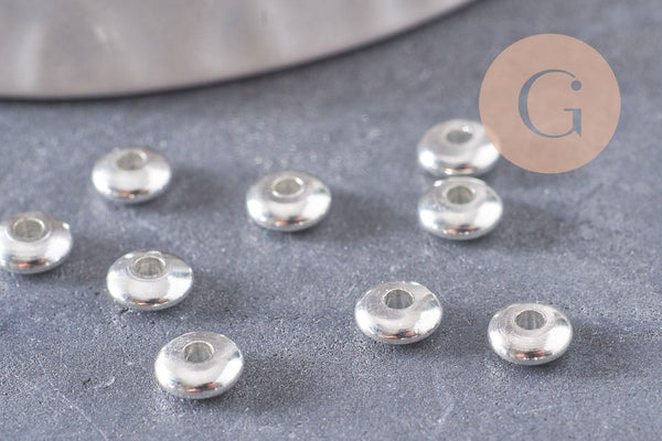 Rondelles laiton argenté 5mm, x20 ou x100 (G4619)