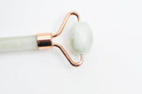 Rouleau de massage jade jaune naturel support or rose,un outil en pierre naturelle pour masser le visage auto-massage, x1 G4513