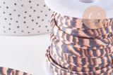 Ruban cordon élastique polyester motif Léopard marron beige 5mm, x 1 Mètre (G7070)