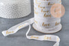 White gold elastic ribbon LOVE EFJF, EVJF bracelet, wedding ribbon, scrapbooking, 16mm, x1 or x5 or x10 meters (G4001)