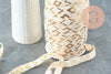 Ruban élastique motif Aztèque écru or EFJF,bracelet EVJF,ruban mariage,scrapbooking,16mm,1 mètre (G1887)