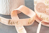 Ruban élastique or rose pêche LOVE EFJF 16mm, x1 mètre (G1523)