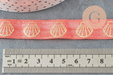 Ruban élastique orange corail or coquillage EFJF 16mm, x1 mètre (G4899)