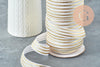 Ruban élastique rayé blanc or EFJF, fabrication bijoux, bracelet EVJF,ruban mariage,fourniture créative,scrapbooking,16mm,1 mètre-G8239