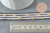 Ruban élastique rayé coeurs or EFJF, bracelet EVJF,ruban mariage,scrapbooking,16mm, x1 mètre (G1583)