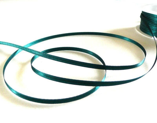 Ruban satin vert foncé, ruban mariage, largeur 3mm, scrapbooking,décoration mariage, x1 mètre G0466