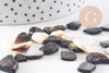 Sable chips coquillage nacre noire naturelle 7.5~18.5mm non percé, x20gr (G3499)
