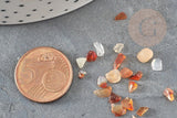 Sable chips cornaline rouge orange naturelle brute roulée 2~8mm non percé, x20gr (G5177)