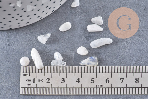 Sable chips pierre de lune naturelle 6-18.5mm, x20gr (G5775)