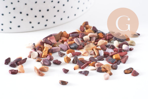 Sable chips pierre de sang naturelle brute roulée non percé, x20gr (G5220)