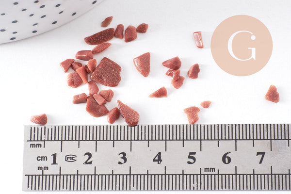 Sable chips pierre du soleil brute roulée 3-9mm non percé, x20gr (G0243)