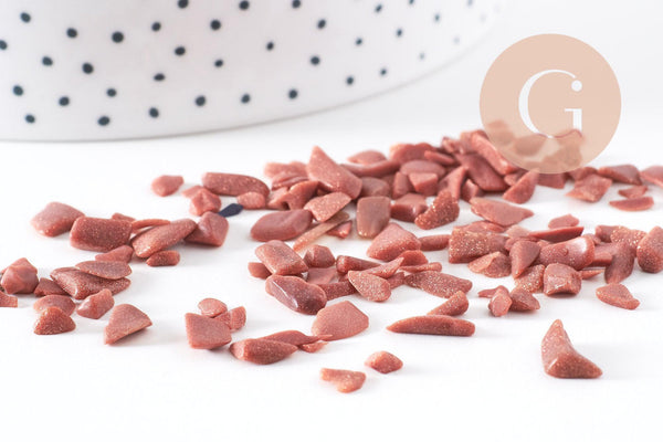 Sable chips pierre du soleil brute roulée 3-9mm non percé, x20gr (G0243)