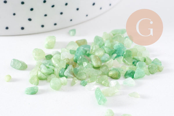 Sable chips pierre fluorite verte naturelle non percé, x20gr (G5203)
