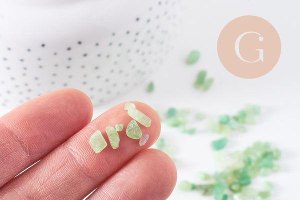 Sable chips pierre fluorite verte naturelle non percé, x20gr (G5203)