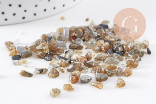 Sable chips pierre labradorite naturelle 2-12mm non percé, x20gr (G3397)