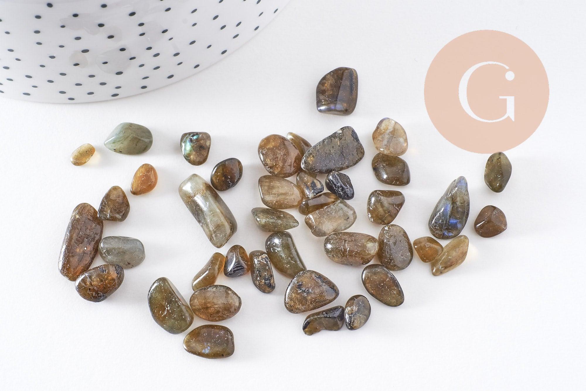 Sable chips pierre labradorite naturelle 8~21mm non percé, x20gr (G0262)
