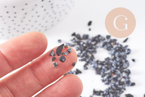 Sable chips pierre obsidienne 1-15mm non percé, x20gr (G5185)