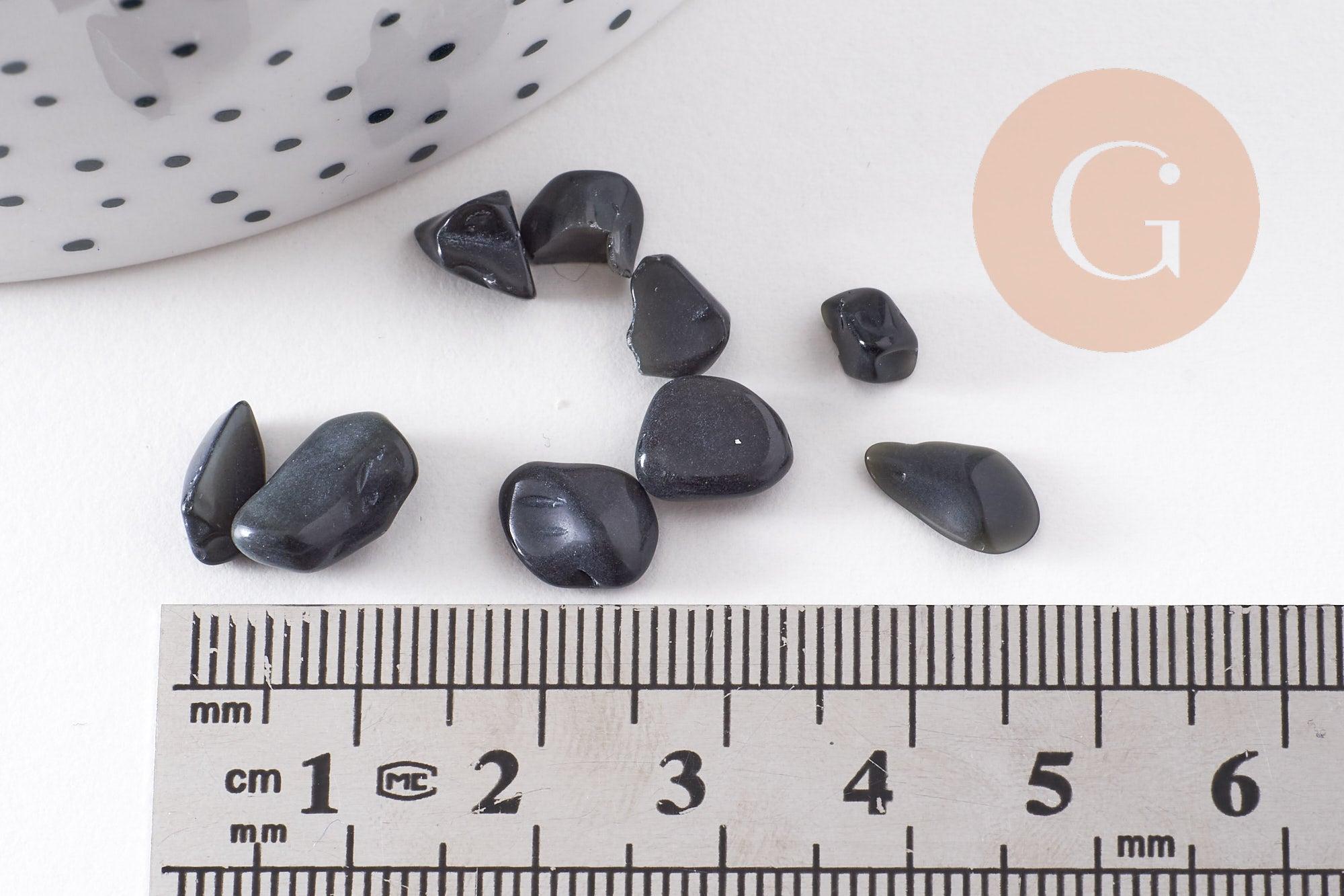 Sable chips pierre obsidienne naturelle 8-20mm non percé x20gr (G0402)