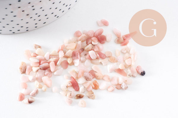 Sable chips pierre opale rose naturelle 3-5mm non percé, x20gr (G0235)