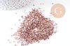 Sable chips verre rose beige métallisé 2-7mm non percé, x10gr (G1461)