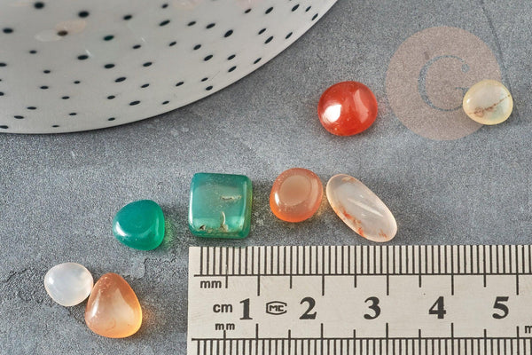 Sable pierre agate naturelle multicolore brute roulée 4~10mm non percé, x20gr (G1528)