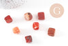 Sable pierre agate rouge naturelle brute roulée 10-16mm, x20gr (G5179)