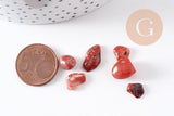 Sable pierre agate rouge naturelle brute roulée 6-16mm non percé, x20gr (G0399)