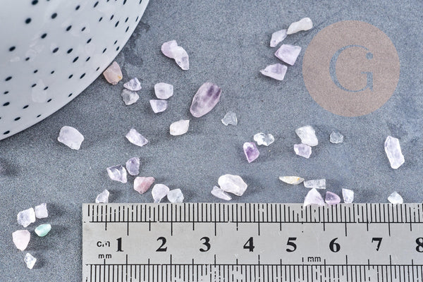 Sable pierre améthyste violette naturelle 2-8mm non percé, x20gr (G8629)