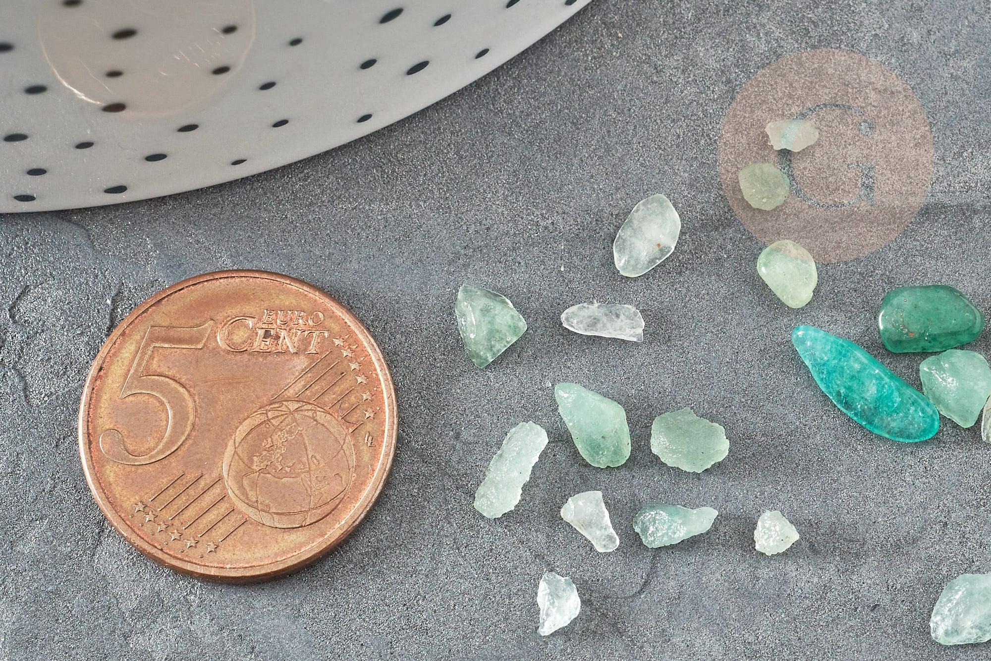 Sable pierre chips aventurine verte naturelle 2~8mm non percé, x20gr (G0229)