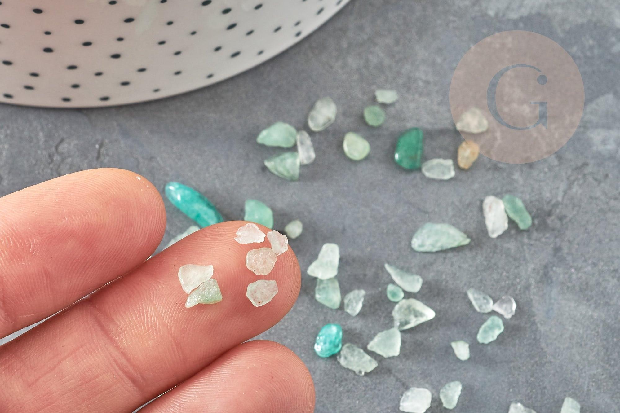 Sable pierre chips aventurine verte naturelle 2~8mm non percé, x20gr (G0229)