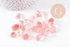 Sable verre quartz cerise roulée 5~10mm non percé, x20gr (G0397)