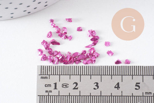 Sable verre rose fuchsia métallisé 1-1.5mm non percé, x10gr (G1460)