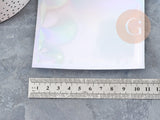 Sacs zippé plastique rectangle gris holographique 10x7cm, x5 (G9037)