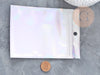 Sacs zippé plastique rectangle gris holographique 14.9x10.5cm, x5 (G8757)