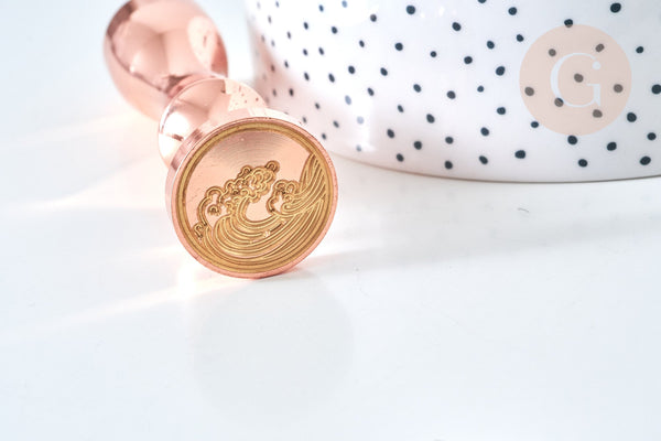 Sceau en metal Vague laiton or rose cire à cacheter,personnalisation invitations DIY,25mm x1 G7743