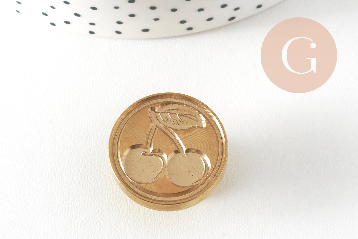 Sceau metal Cerise cire à cacheter,une fourniture pour création de sceaux personnalisés pour invitation de mariage DIY,25mm x1 G4945-Gingerlily Perles