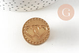 Sceau metal coeurs entrelacés cire à cacheter,fourniture pour création sceaux personnalisés, invitation de mariage DIY,25mmx1 G4723